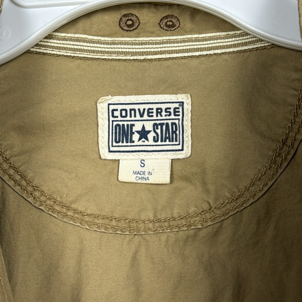 Converse One Star Dress Button down long sleeve size S kakhi tan - Picture 8 of 9